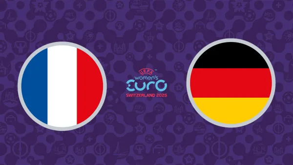 Jalkapallon EURO 2025: Puolivälieräottelu Ranska - Saksa